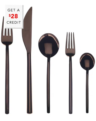 Mepra 5pc Flatware Set With $25 Credit In Brown