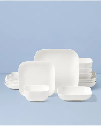 Lenox Studio 1414 Square 16pc Dinnerware Set In White