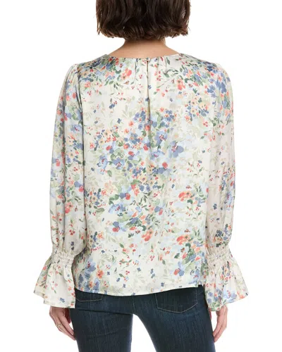 Cece Smocked Cuff Blouse In Multi