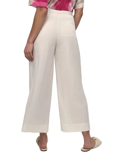 Dkny Tie Front Twill Pants In White
