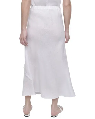 Dkny Pull On Linen Skirt In White