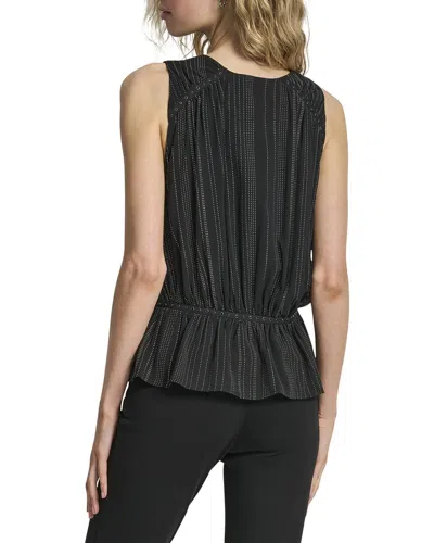 Dkny Silver Studded Top In Black
