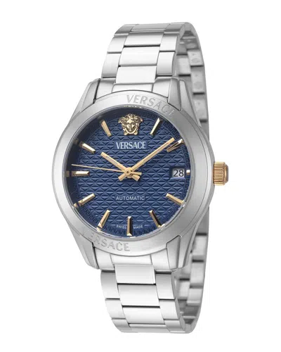 Versace Greca 35mm Automatic Watch In Metallic
