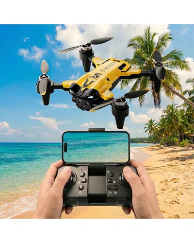 Ztech Foldable Camera Drone With Remote Control In Yellow