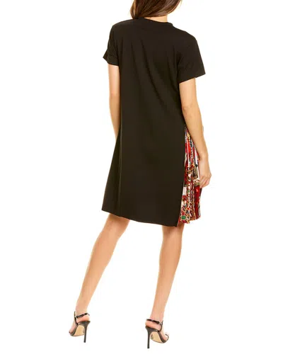Gracia Side Pattern Shift Dress In Black