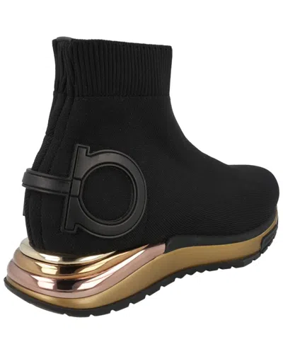 Ferragamo Gardena Ankle Sock Sneaker In Black