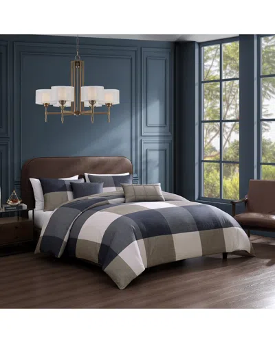 Bebejan 220 Thread Count Checkered Reversible Comforter Set In Multi