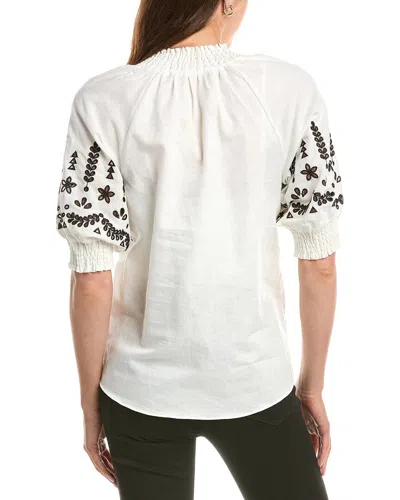 Hale Bob Fallon Short Sleeve Top In White