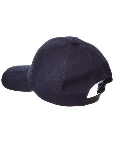 Bruno Magli Twill Baseball Cap In Blue