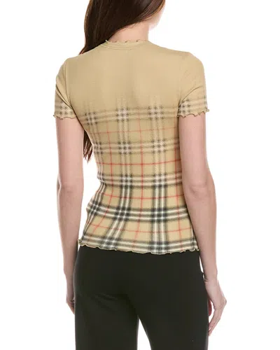 Burberry Womens Sand Ip Check Gradient-check Stretch-cotton Top In Sand