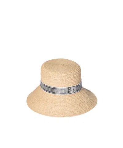 Miu Miu Raffia Hat In Neutral
