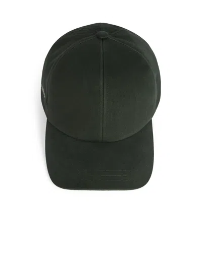 Balmain Washed Cotton Cap In Green