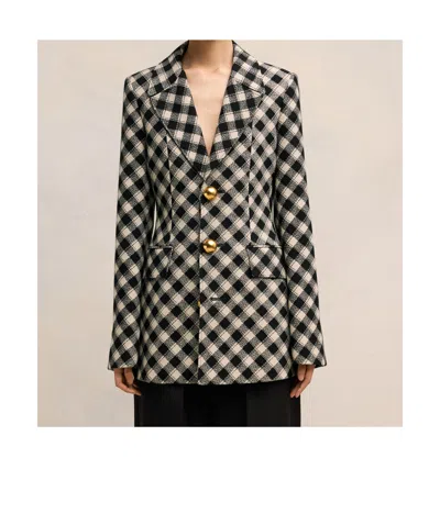 Ami Alexandre Mattiussi Check-pattern Jacket In Black