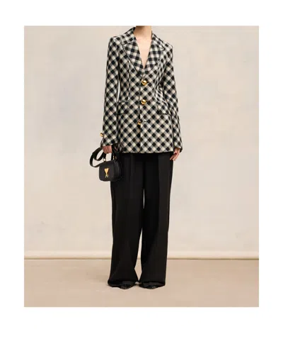Ami Alexandre Mattiussi Check-pattern Jacket In Black