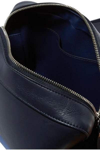 Shop Tibi Garçon Striped Leather Shoulder Bag