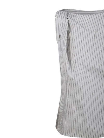 Rohe Róhe Draped Stripe Top In White