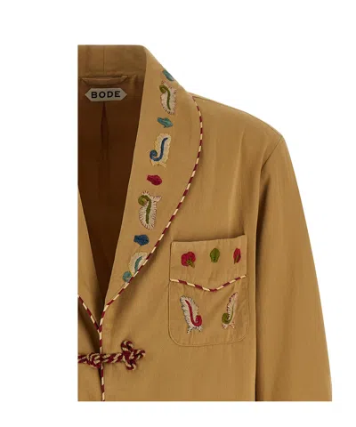 Bode Feather Runner Embroidered Jacket In Brown
