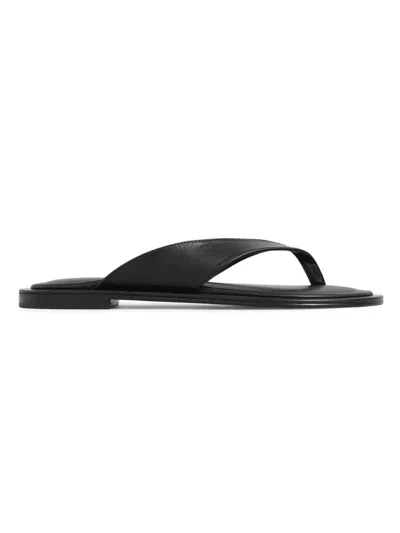 A.emery 'flora' Black Sandals With Flip-flop Design And Grooved Sole In Leather Woman In Black