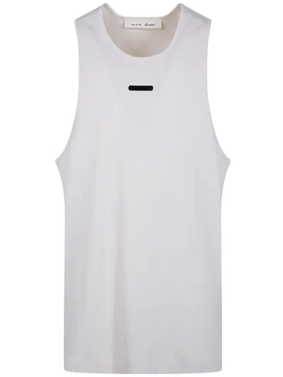 Essentials White Rib Tank Top In White