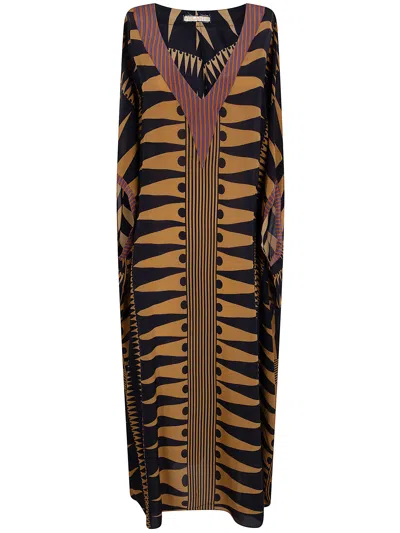 Volantis Roller Graphic-print Silk Kaftan In Multi