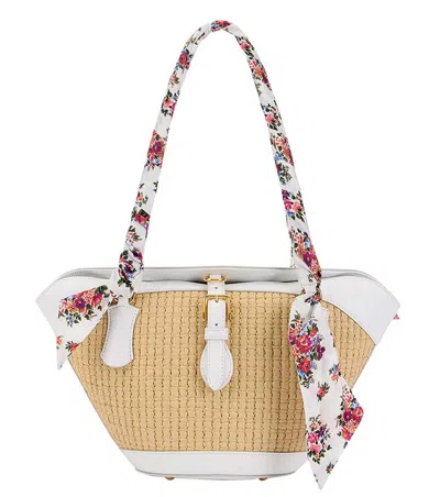 Dolce & Gabbana Borsa A Spalla Coffa Capri In Rafia Con Stampa Floreale Dolce E Gabbana In Multi