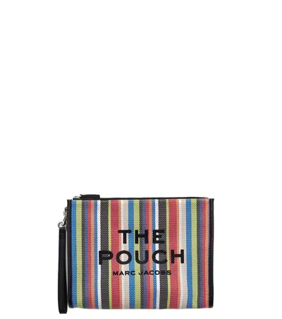 Marc Jacobs The Large Stripe Mesh Pouch In Multi