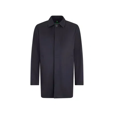 Herno Point-collar Single-breasted Coat In Black