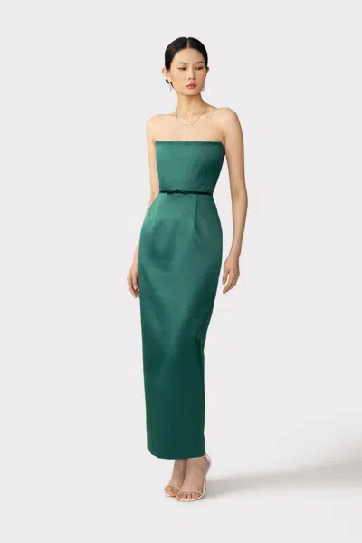 Sau Lee Taylor Satin Dress In Green
