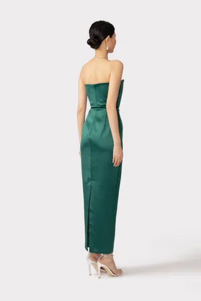 Sau Lee Taylor Satin Dress In Green