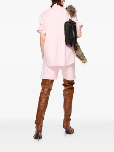 Acne Studios Short-sleeve Organic Cotton Shirt In Pink