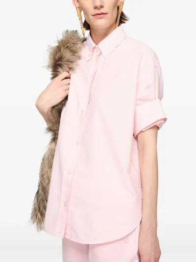 Acne Studios Short-sleeve Organic Cotton Shirt In Pink