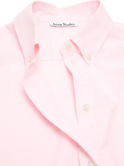 Acne Studios Short-sleeve Organic Cotton Shirt In Pink