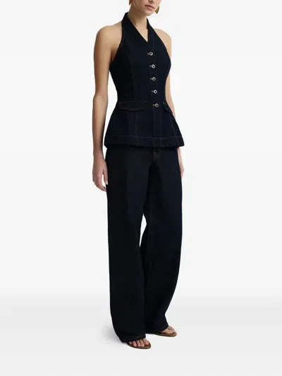 Anna Quan Rhea Buttoned Top In Blue