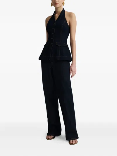 Anna Quan Rhea Buttoned Top In Blue