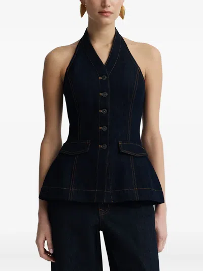 Anna Quan Rhea Buttoned Top In Blue