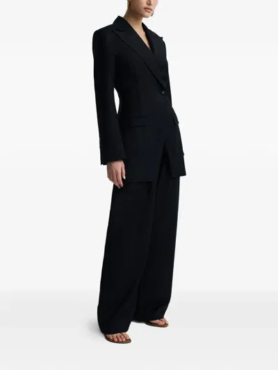 Anna Quan Merle Single-breasted Notched Jacket In Black