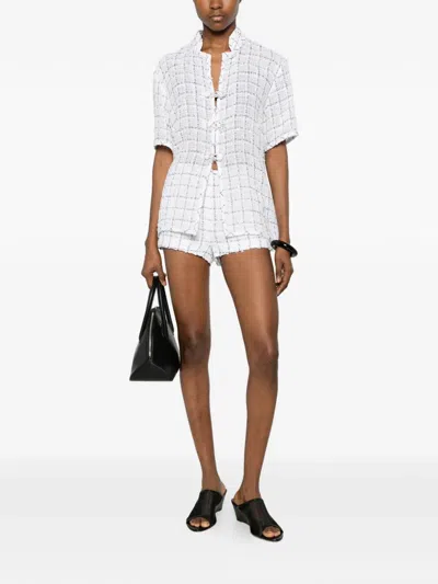 Liberowe Madeline Check-pattern Shorts In White