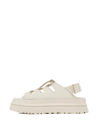 Ugg Cut-out Drawstring Sandals In Metallic