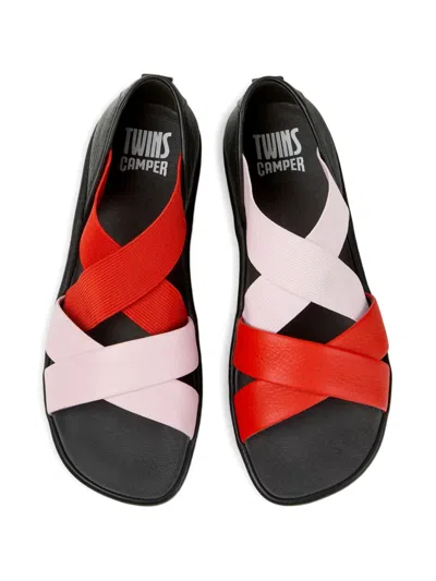 Camper Twins Leather Sandals In Multi