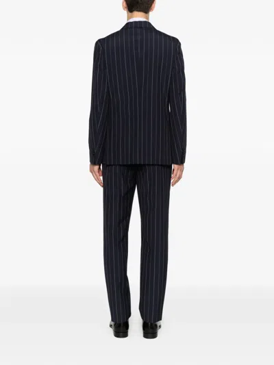Manuel Ritz Pinstripe-pattern Single-breasted Suit In Blue