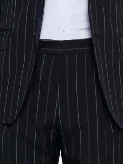 Manuel Ritz Pinstripe-pattern Single-breasted Suit In Blue