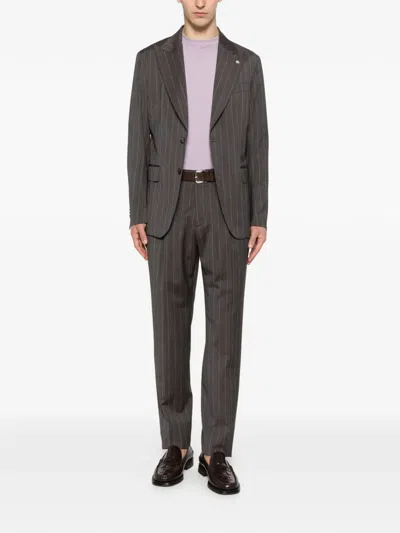 Manuel Ritz Pinstripe-pattern Single-breasted Suit In Gray