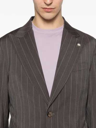 Manuel Ritz Pinstripe-pattern Single-breasted Suit In Gray