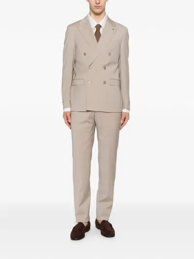Manuel Ritz Double-breasted Suit In Pink