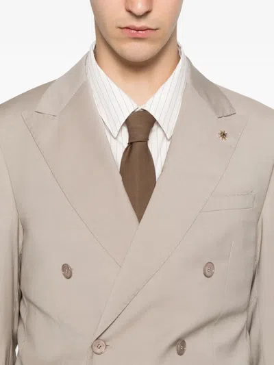 Manuel Ritz Double-breasted Suit In Pink