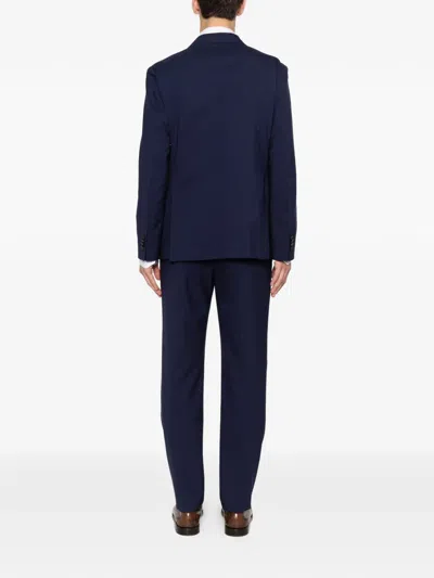 Manuel Ritz Single-breasted Suit In Blue
