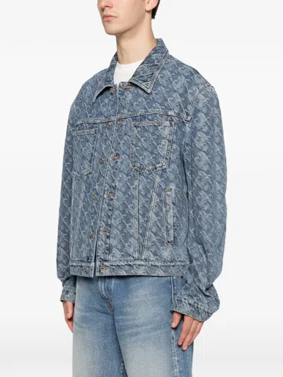 Lanvin Lunar Year Jacquard Denim Jacket In Blue