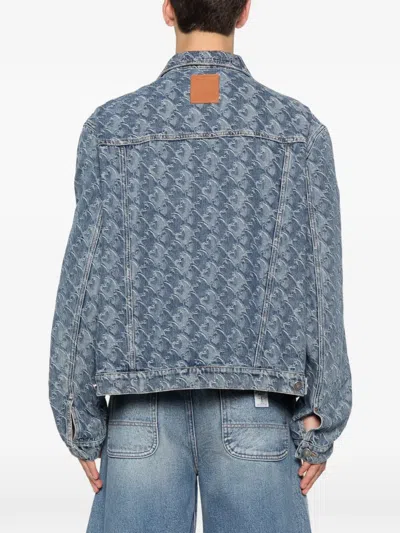 Lanvin Lunar Year Jacquard Denim Jacket In Blue