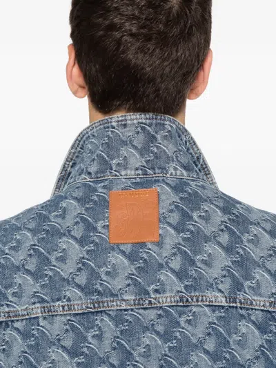 Lanvin Lunar Year Jacquard Denim Jacket In Blue
