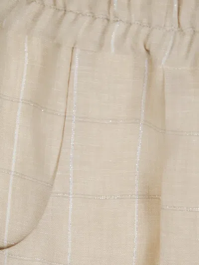 Kiton Check-pattern Drawstring Trousers In Neutral